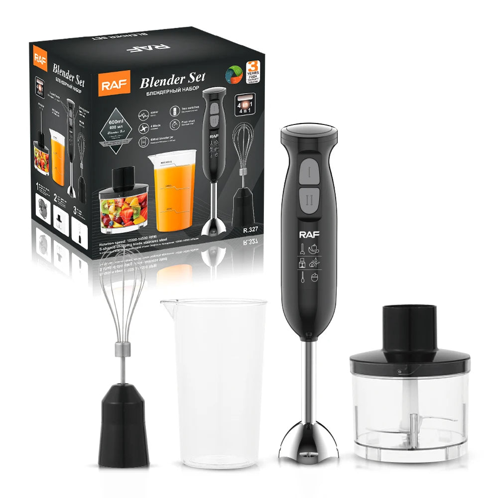 Blender de mana profesional, RAF, 4 in 1, Cana 500ml, Tel, Tocator