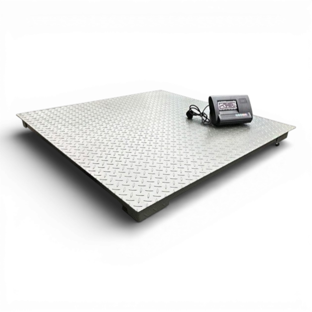Cantar electronic platforma 3000 kg ( 3 tone ), tabla groasa striata 5mm, 100 x 100cm ( 1m x 1m ), 4 celule de cantarire, autonomie acumulator 10 ore