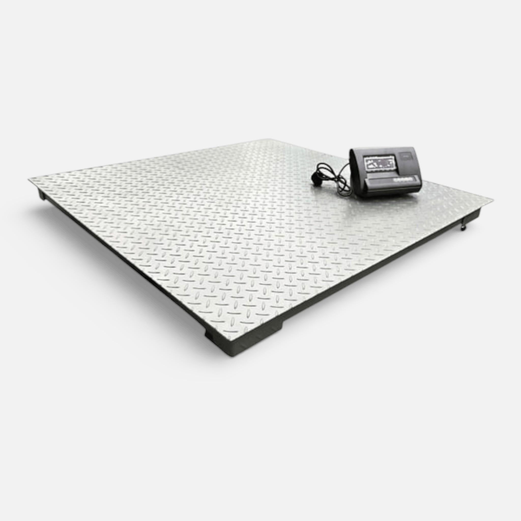 Cantar electronic platforma 3000 kg ( 3 tone ), tabla groasa striata 5mm, 150 x 150cm ( 1.5m x 1.5m ), 4 celule de cantarire, autonomie acumulator 10 ore