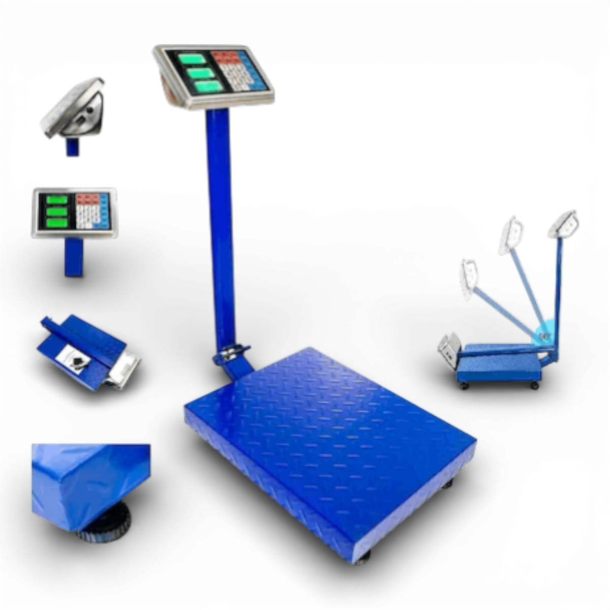 Cantar Electronic 500kg cu acumulator si platforma metalica din tabla striata, brat rabatabil