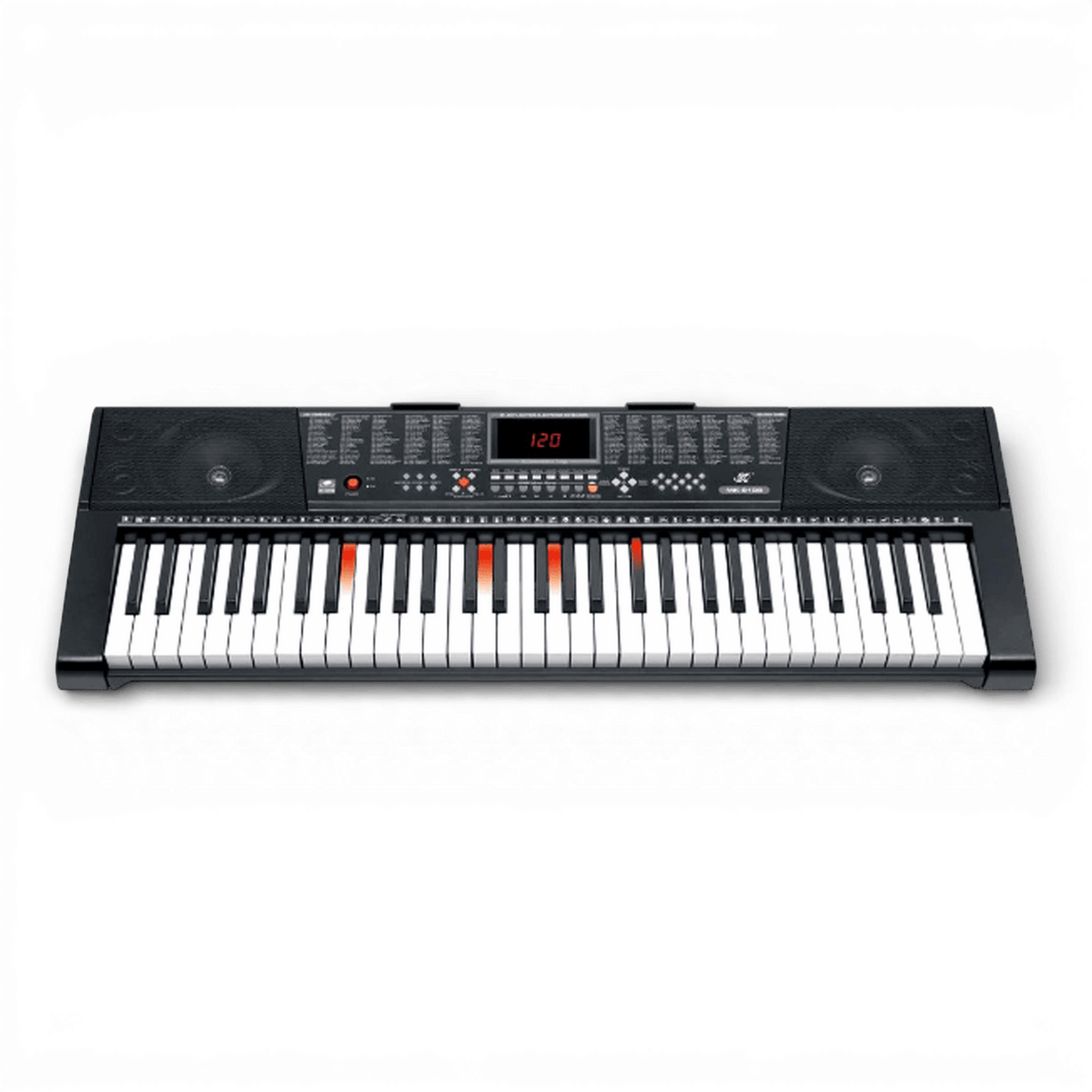Orga MK2108, 61 Clape luminate LED, Functii Invatare 3 Lectii, 5 Octave, 255 Timbre, 255 Ritmuri, 50 Melodii Demonstrative, Ecran LCD
