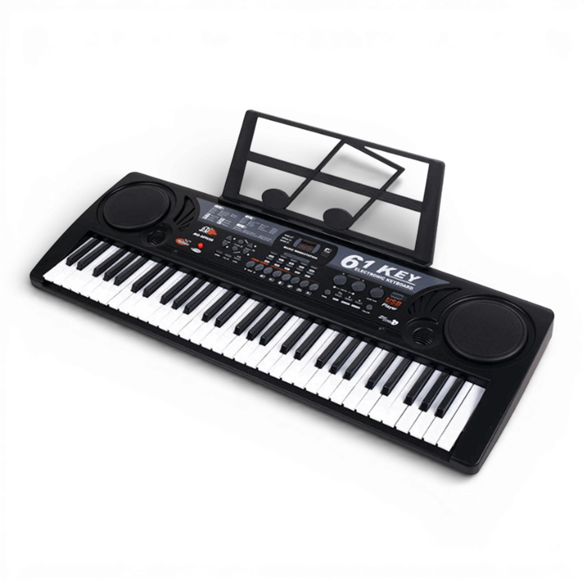 Orga Electronica MQ-809USB, 61 clape, 16 tonuri, 10 ritmuri, 6 melodii demonstrative, Afisaj digital, Boxe integrate, USB, MP3, Cadou Microfon