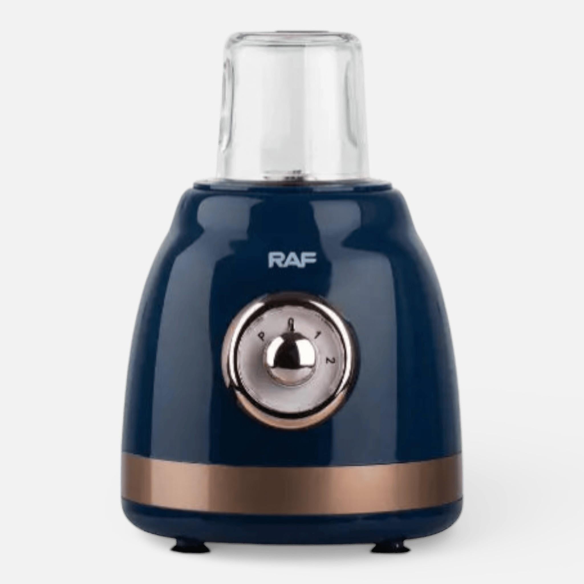 Blender Electric de sticla 2 in 1 RAF® , 1000 W cu Rasnita de Cafea, capacitate recipient 1.5L, 2 trepte viteza, Albastru