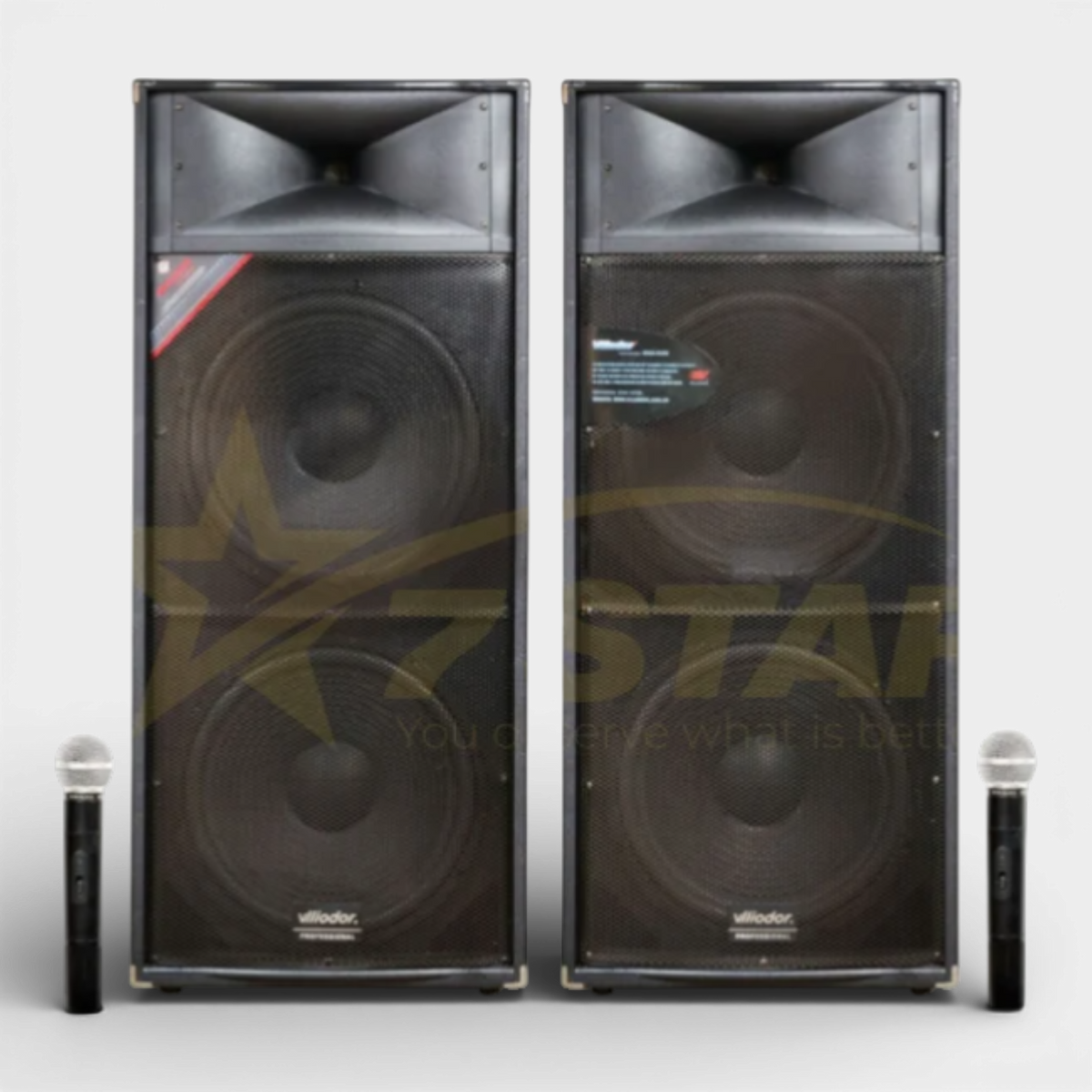 Set Boxe Active Profesionale 2025 1000W, Stație Profesională Încorporată, 4 Difuzoare 15 inch, 2 Microfoane Wireless, Bluetooth, USB, Radio FM