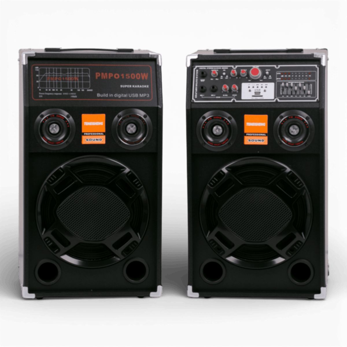 Set Boxe Active Profesionale 284 500W, 20 INCH, Difuzor 25CM, Joc Lumini, Karaoke, Bass Foarte Puternic, Conexiune Bluetooth, USB, RadioFM, CADOU Microfon Profesional si Telecomanda