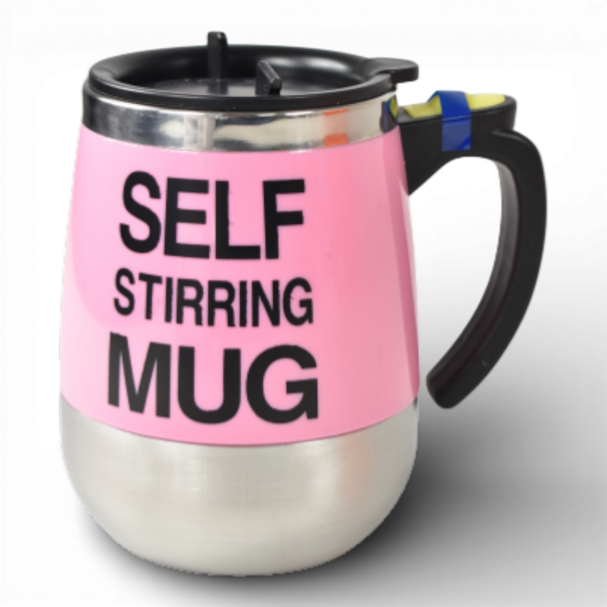 Cana Termică Self Stirring Mug, 400 ml, cu Amestecare Automată, Inox, Cu Capac și Mâner Ergonomic