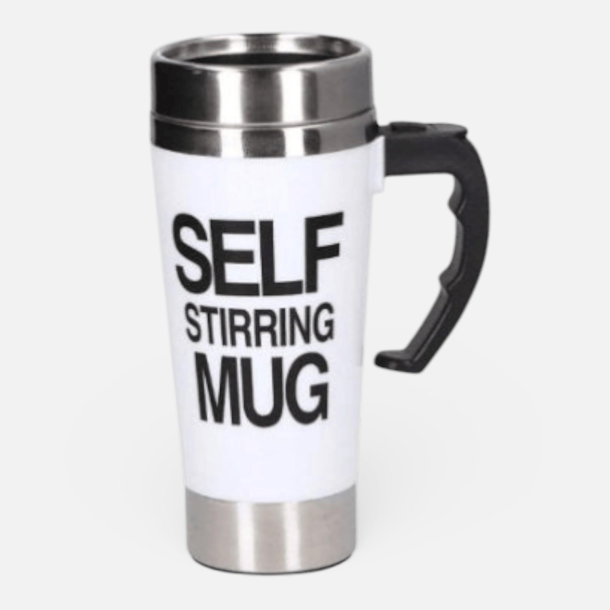 Cana termica cu capac, Selft Stirring Mug, Inox, Sistem auto-amestecare, 400 ml