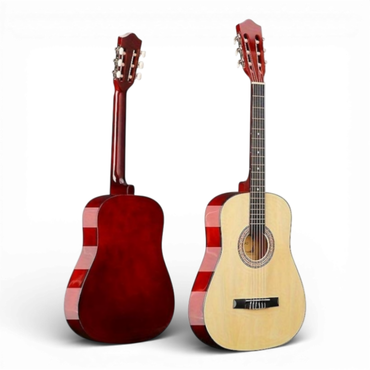 Chitara Clasica Crem/Natur 4/4 38" ( 95 X 35 CM ), pentru Incepatori si Adulti, Recomandata peste 8-10 ani, 6 Corzi Metalice, 20 De Taste