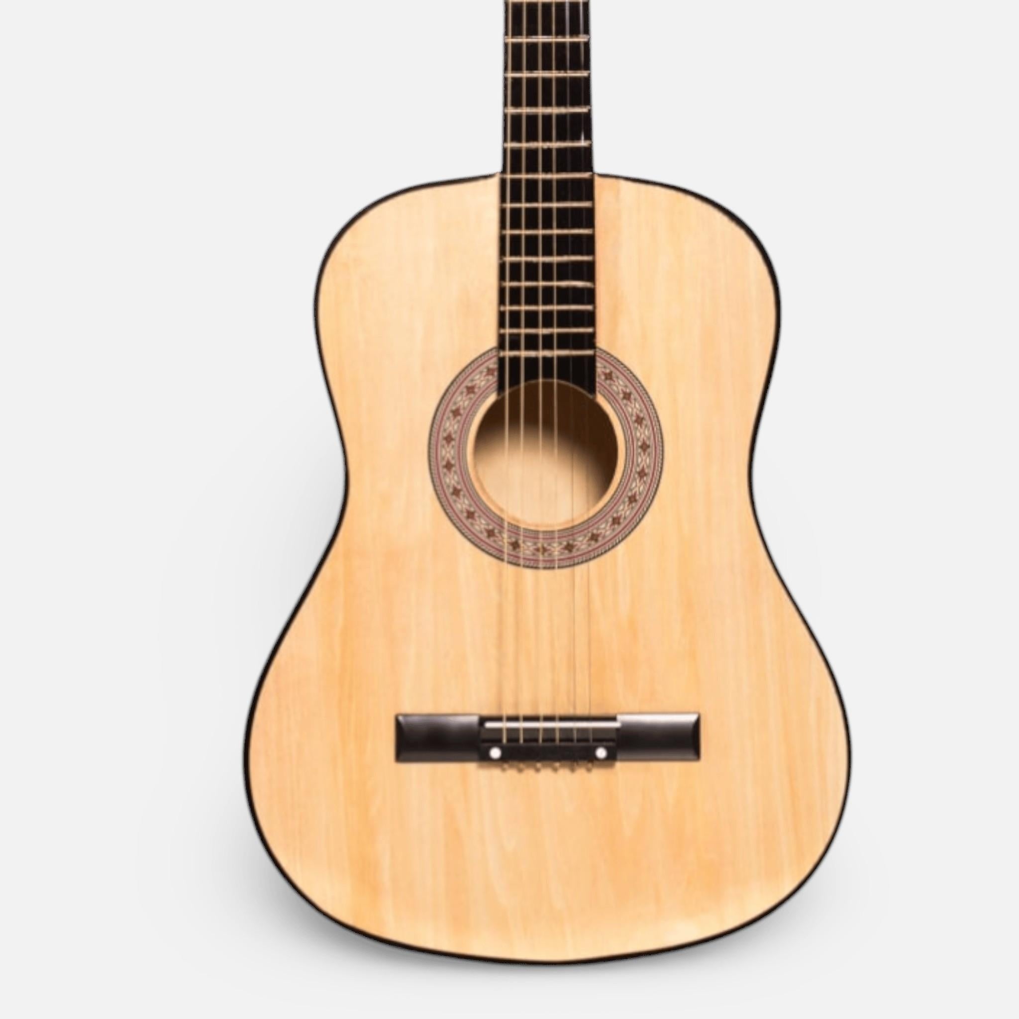 Chitara Clasica Crem/Natur 4/4 38" ( 95 X 35 CM ), pentru Incepatori si Adulti, Recomandata peste 8-10 ani, 6 Corzi Metalice, 20 De Taste