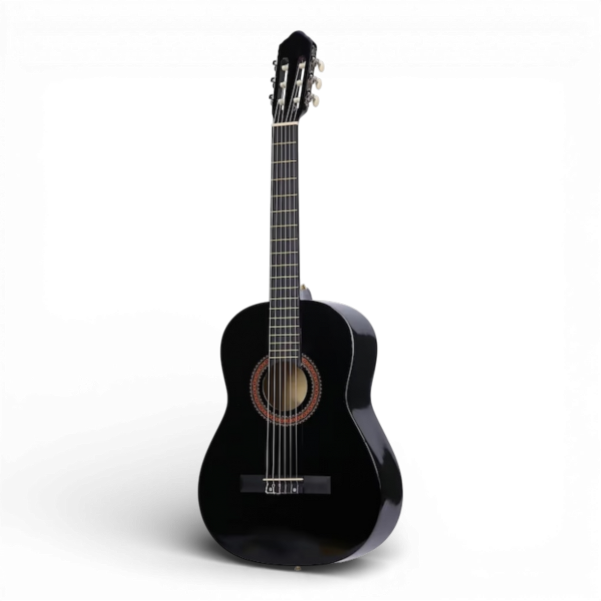 Chitara Clasica Negru 4/4 38" ( 95 X 35 CM ), pentru Incepatori si Adulti, Recomandata peste 8-10 ani, 6 Corzi Metalice, 20 De Taste