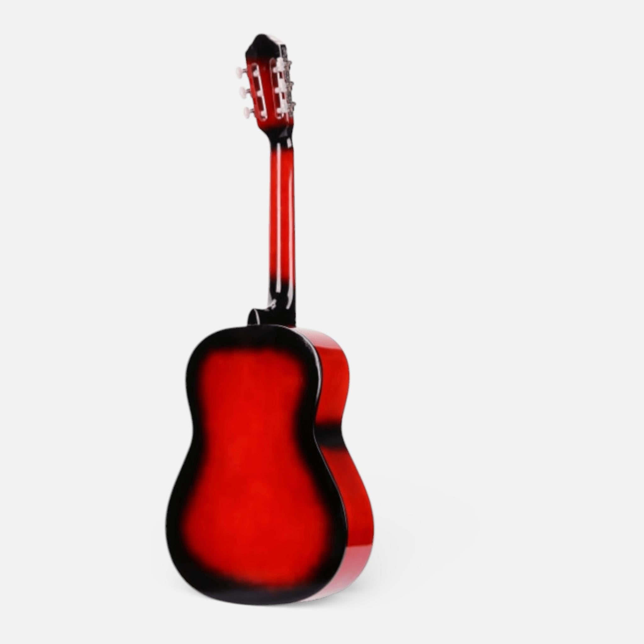 Chitara Clasica Rosu 4/4 38" ( 95 X 35 CM ), pentru Incepatori si Adulti, Recomandata peste 8-10 ani, 6 Corzi Metalice, 20 De Taste