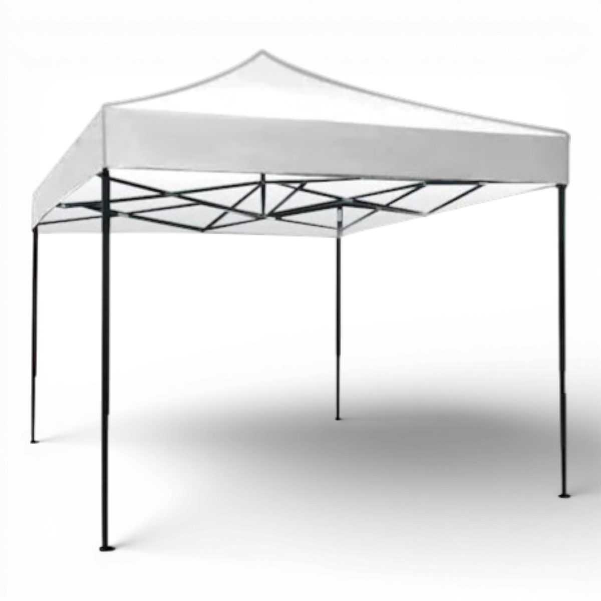 Cort Pavilion 3x3m Alb Pliabil Cadru Metal pentru Curte, Gradina, Evenimente