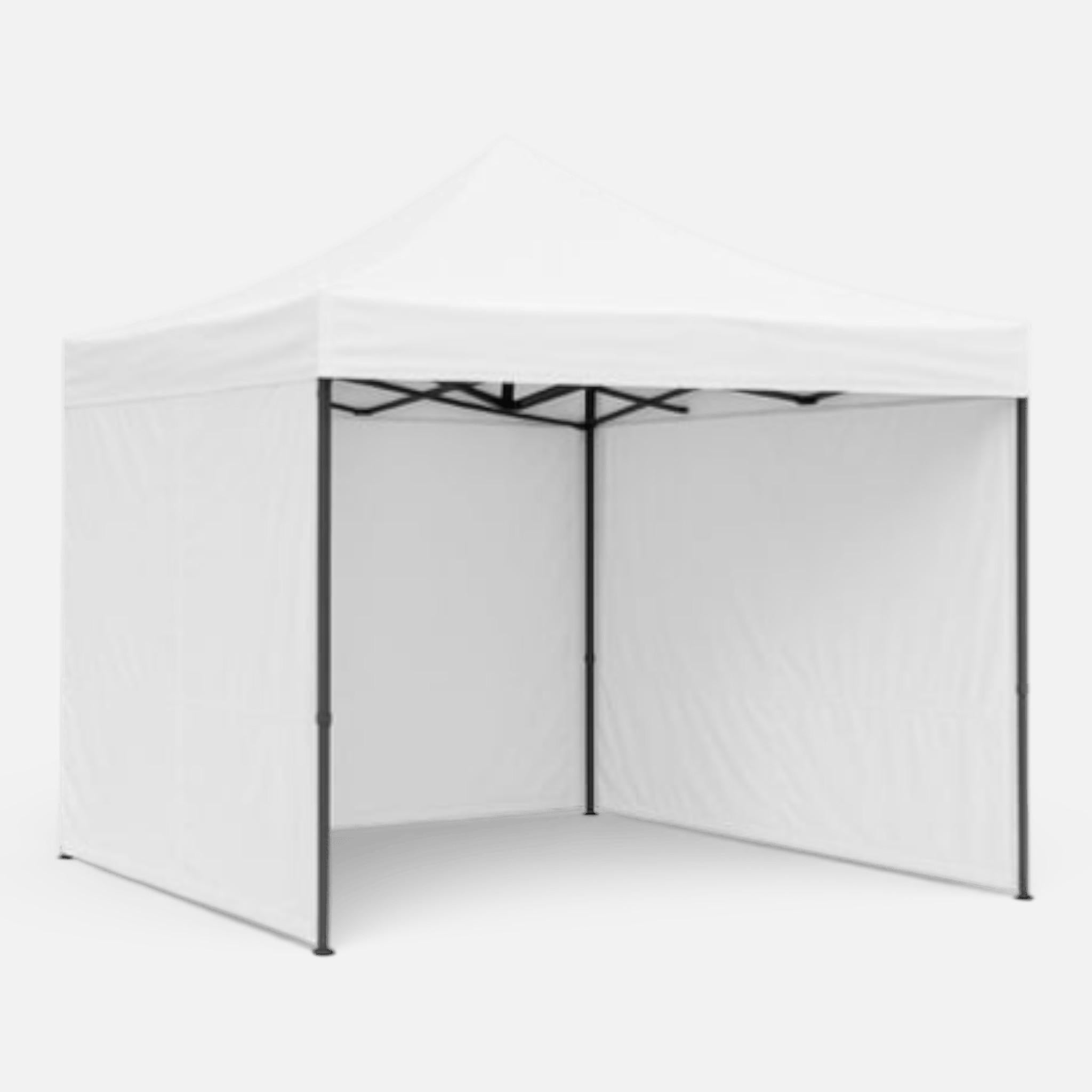 Cort Pavilion 3x3m Complet cu 3 Pereti Laterali si Acoperis, Cadru Pliabil pentru Curte, Gradina sau Evenimente, Alb