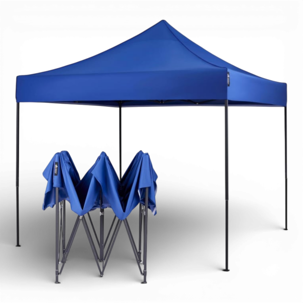 Cort Pavilion 3x3m Albastru Pliabil Cadru Metal pentru Curte, Gradina, Evenimente