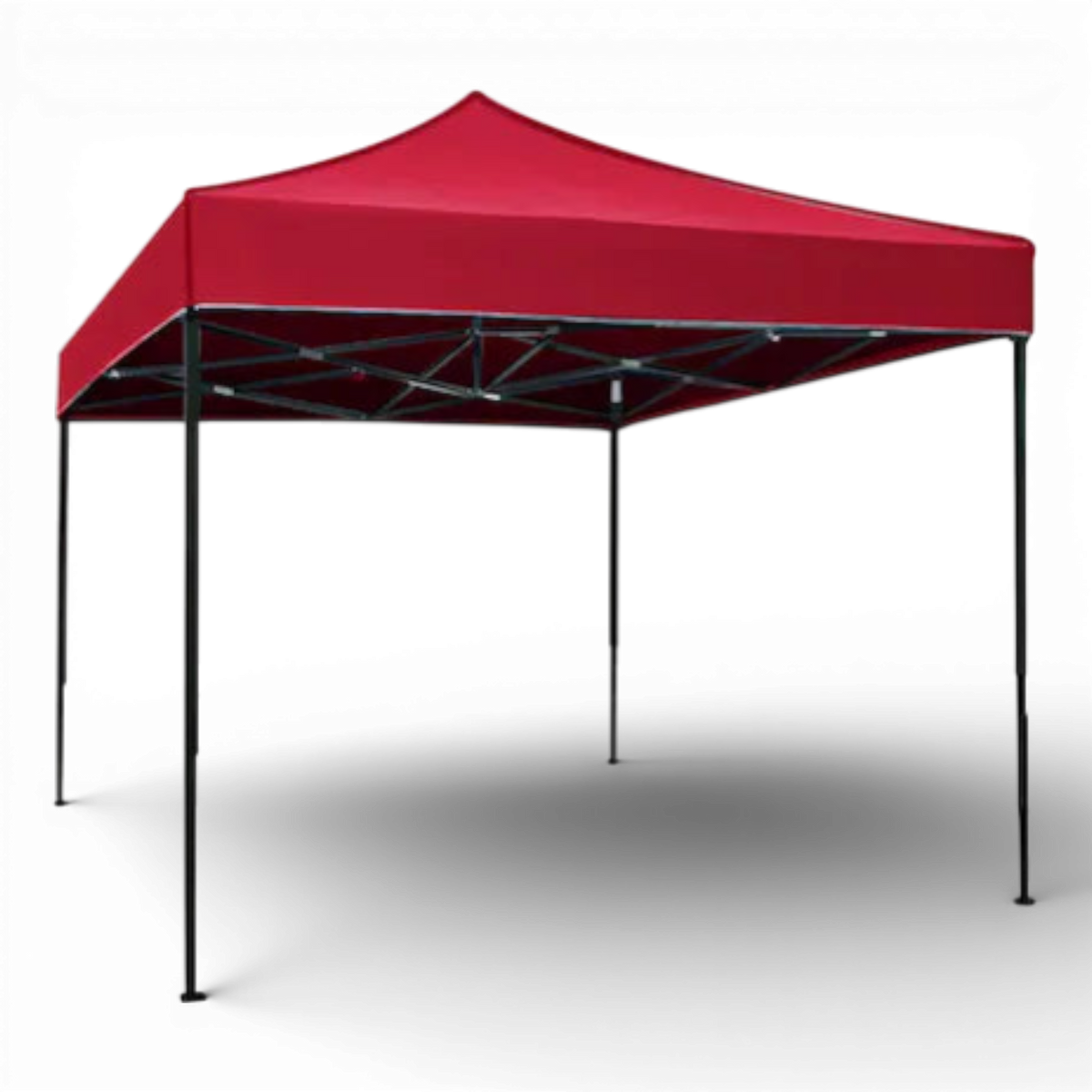 Cort Pavilion 3x3m Rosu Pliabil Cadru Metal pentru Curte, Gradina, Evenimente