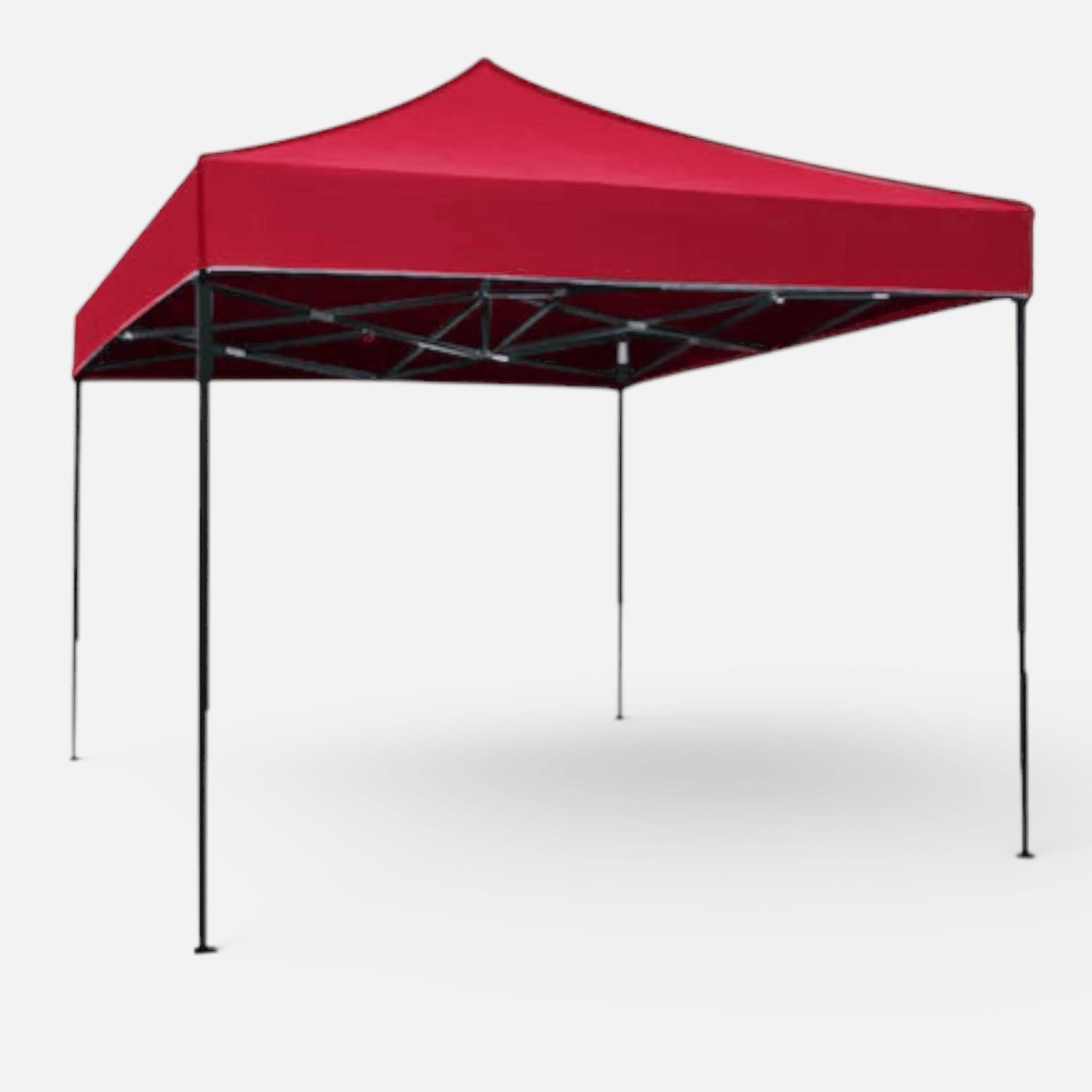 Cort Pavilion 3x3m Rosu Pliabil Cadru Metal pentru Curte, Gradina, Evenimente