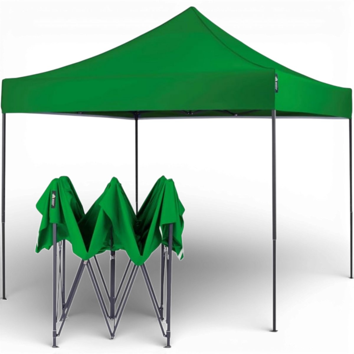 Cort Pavilion 3x3m Verde Pliabil Cadru Metal pentru Curte, Gradina, Evenimente