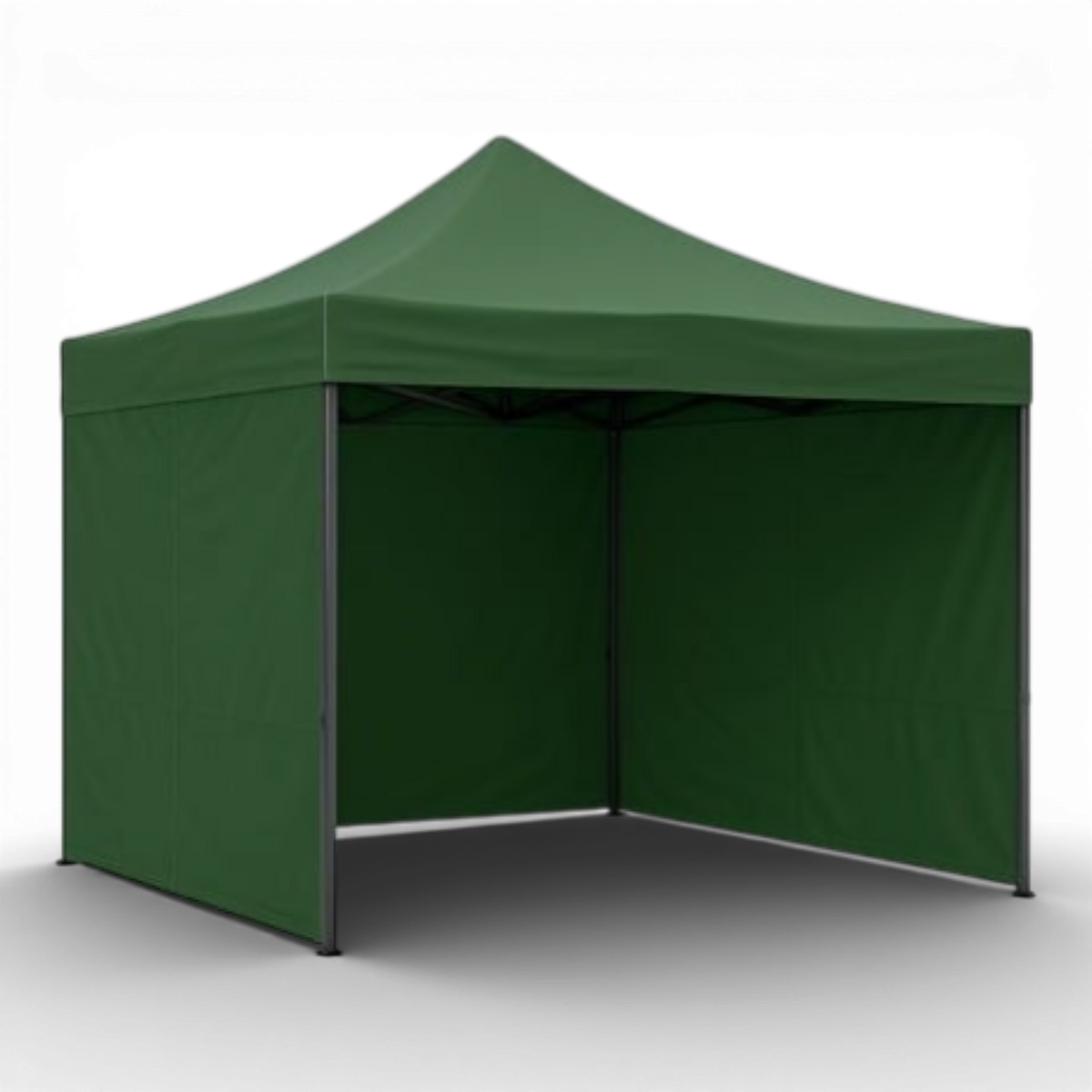 Cort Pavilion 3x3m Complet cu 3 Pereti Laterali si Acoperis, Cadru Pliabil pentru Curte, Gradina sau Evenimente, Verde