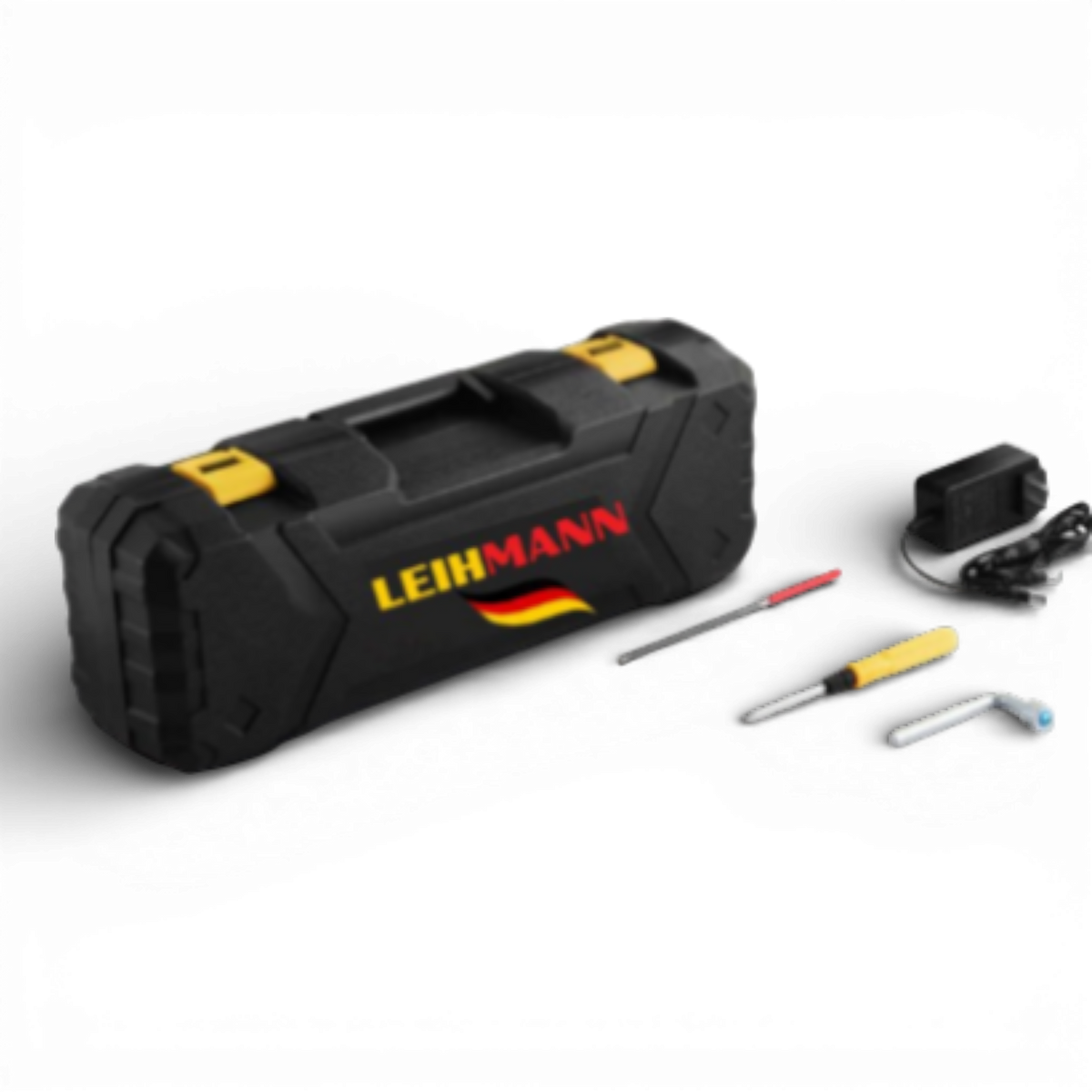 Drujbă electrică LEIHMANN, 12 inch (30 cm), 48V, 2 acumulatori,2 lanțuri, galben/negru