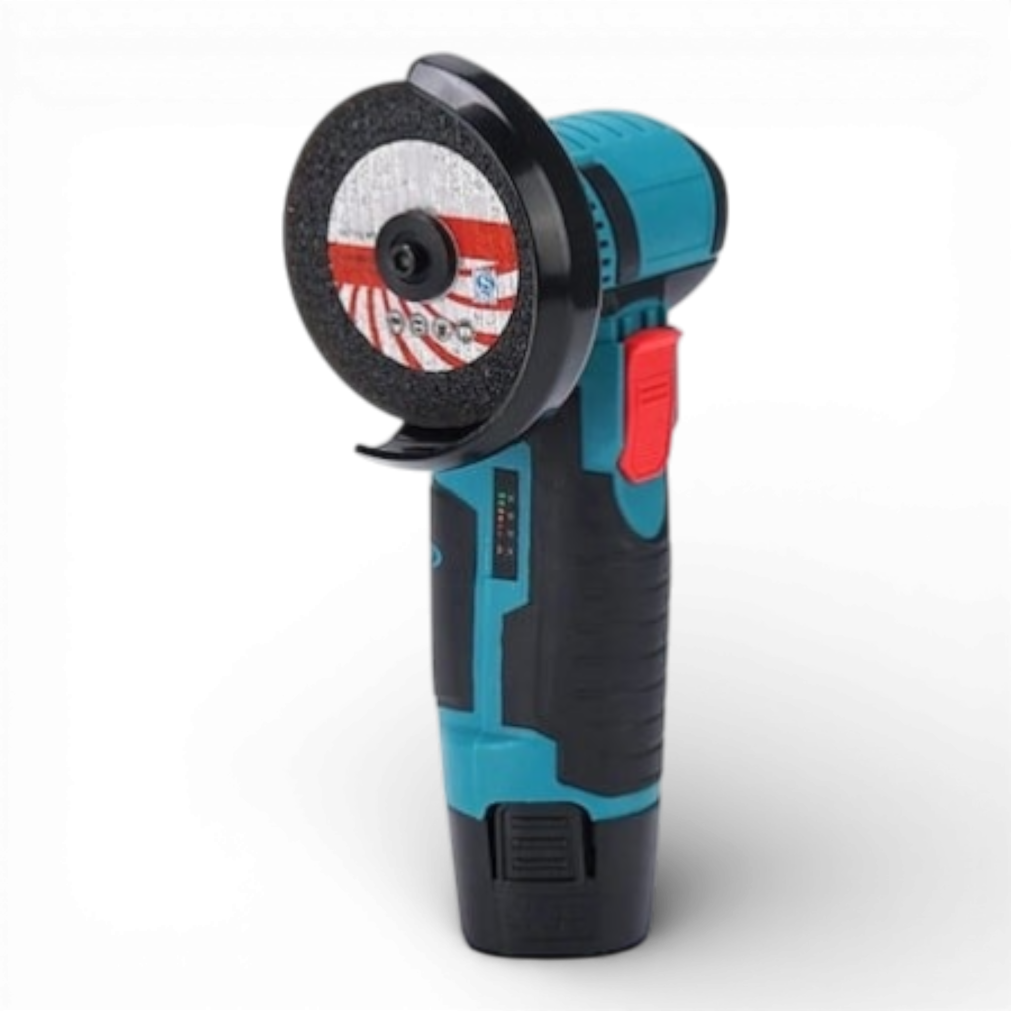 Mini polizor flex unghiular portabil AEIDEN ® 2 acumulatori 12V, 750W, 1500 mAh, 19500 rpm, 6 discuri 76 mm, soft start, autonomie mare, design modern, Verde/Negru