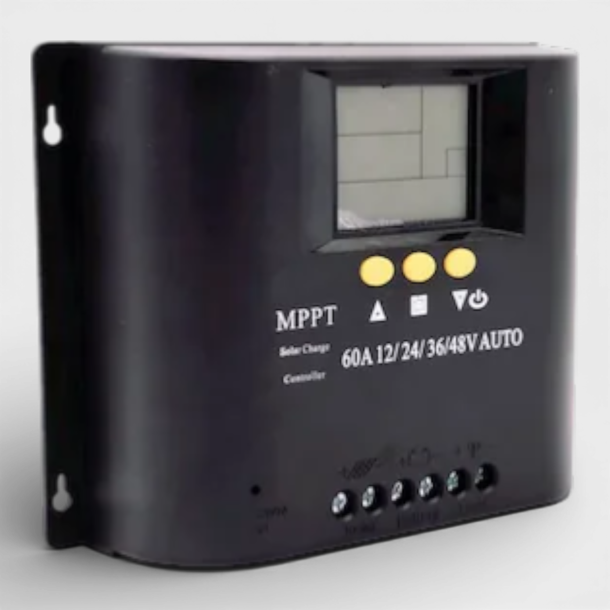 Controler solar MPPT 12V/24V/36V/48V, 60A, multifunctional, display LCD, 7 moduri de functionare, 6 protectii functionale, Negru