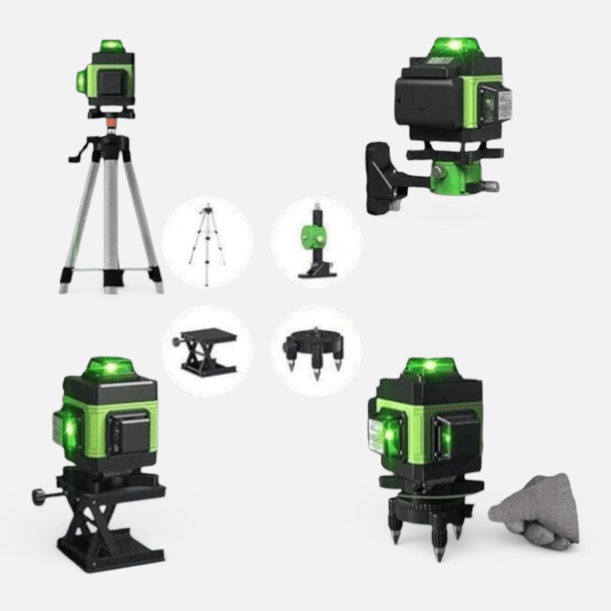 Nivela laser 4D AEIDEN ®, 16 linii, auto-nivelare, alimentare USB, 2 baterii, inaltime ajustabila 1.2M