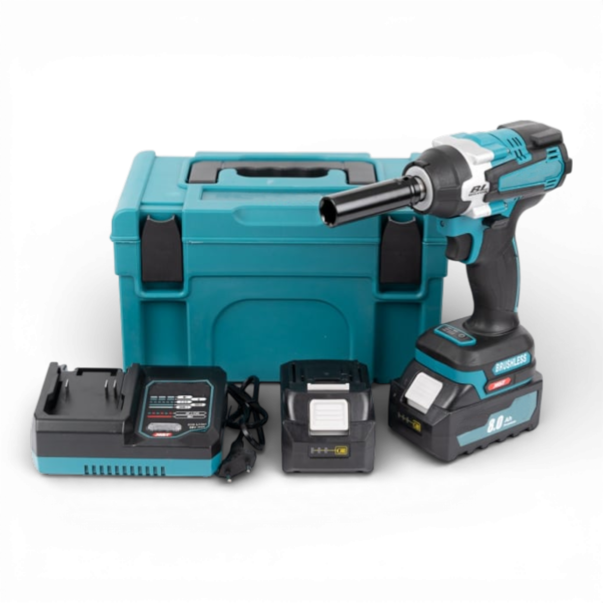 Masina de impact si insurubat AEIDEN ®, cu 2 acumulatori, 48V, 8Ah, patrat si bit, BRUSHLESS, Albastru