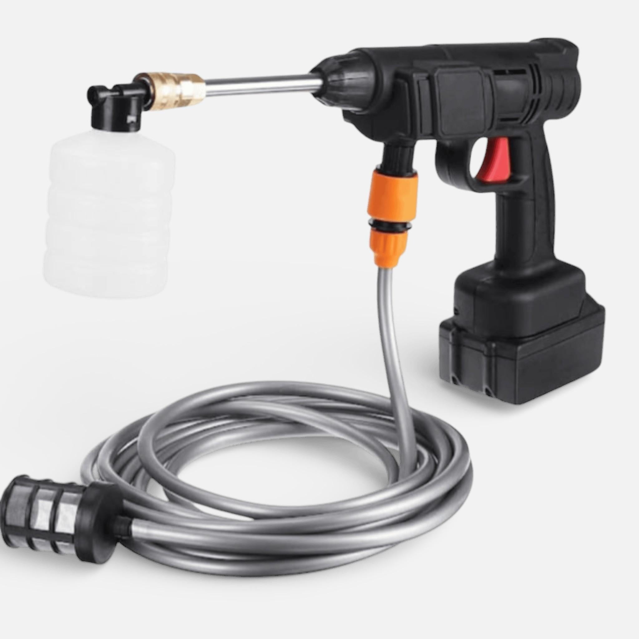 Aparat de spalat cu presiune fara fir ( portabil ), 500W, 2 Baterii 48V, 8L/min, 30 bar, negru, accesorii si valiza inclusa, Negru