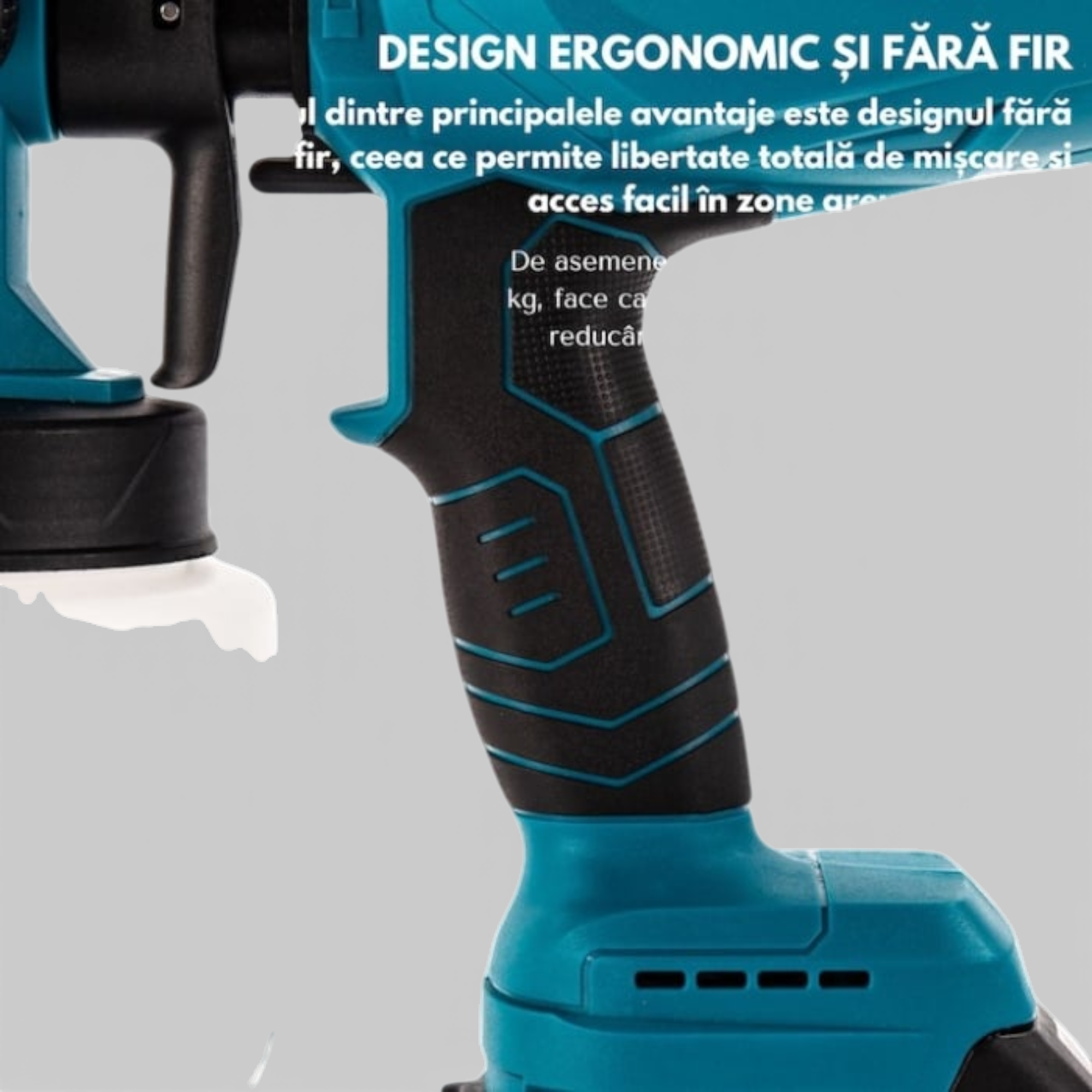 Aparat profesional de vopsit si zugravit AEIDEN ®, electric, cu rezervor de vopsea, 2 acumulatori 36V, portabil