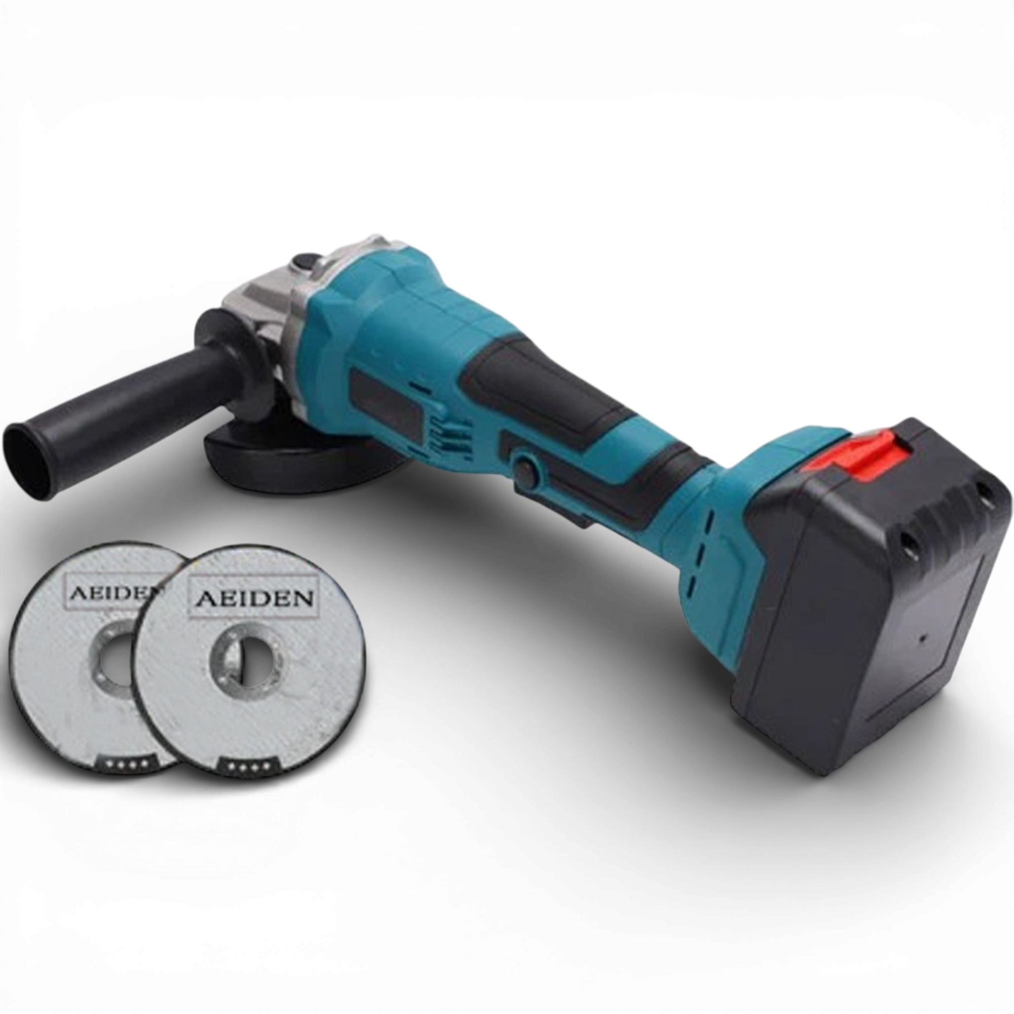 Polizor unghiular (Flex) AEIDEN ® cu 2 acumulatori 48 V, 8 Ah, 9000 Rpm, 125 mm, stație încărcare, valiză inclusă, accesorii și 2 x disc de tăiere
