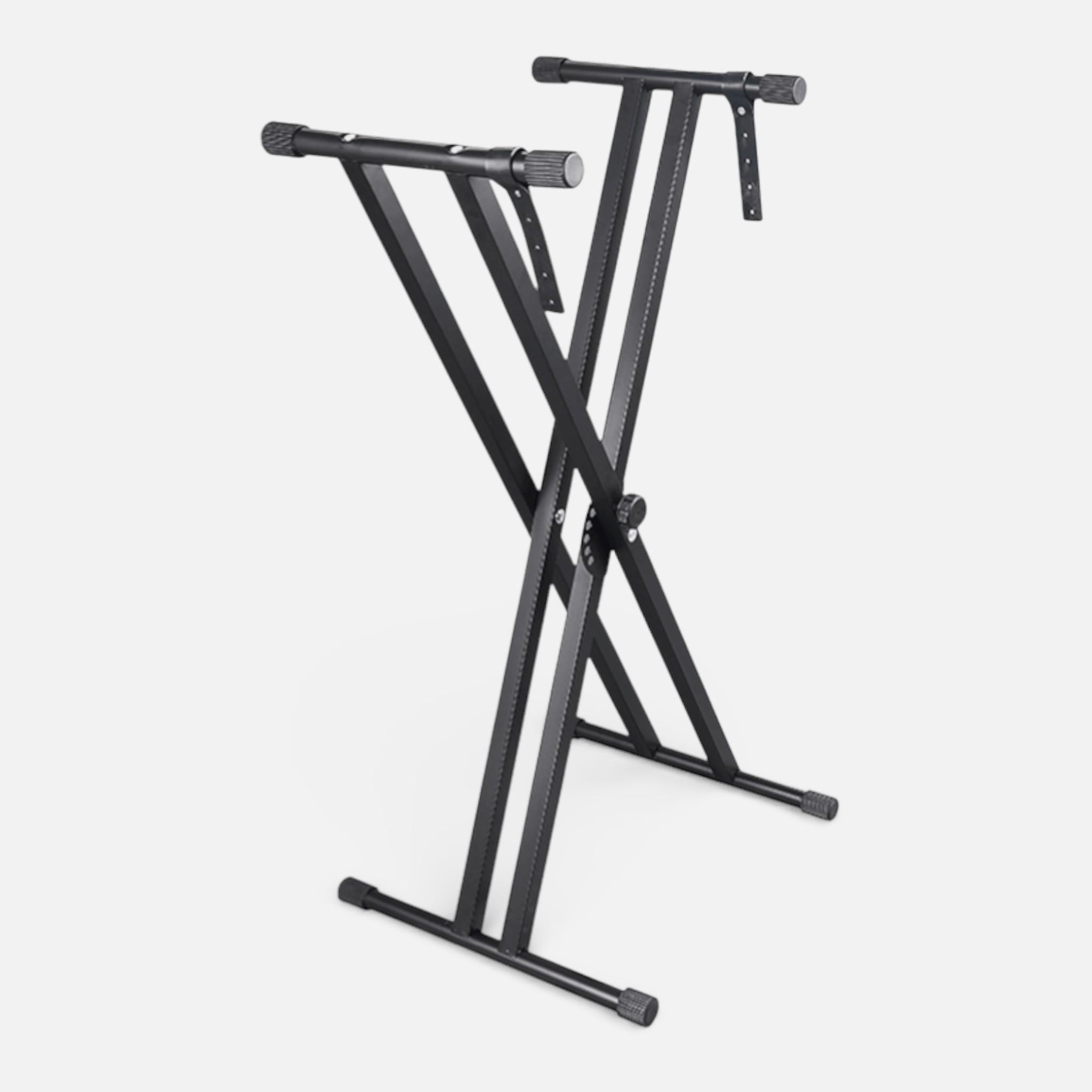 Suport Orga Dublu X Reglabil, 5 Trepte, 65–100cm, Antialunecare, Negru, Sarcină Maximă 60kg