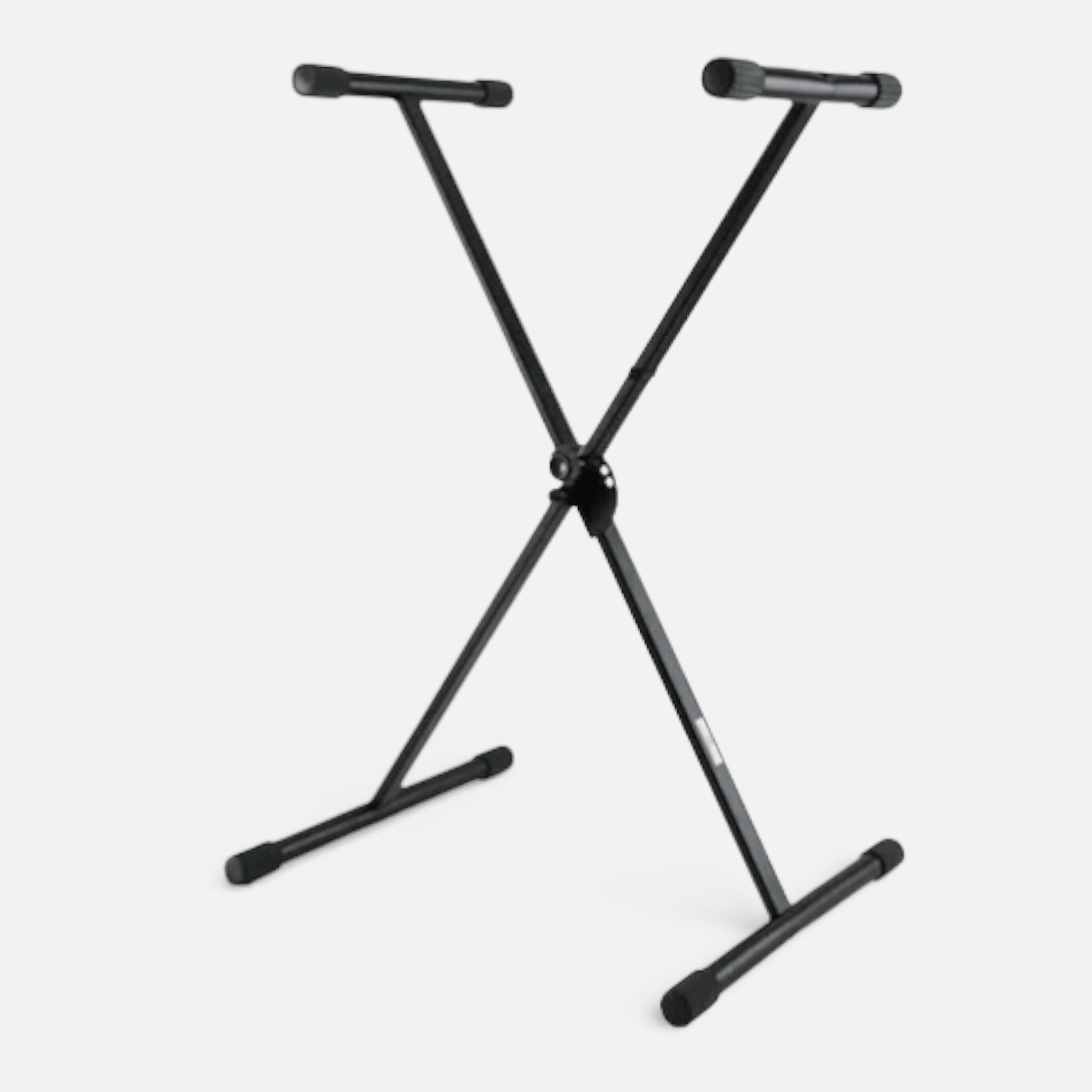 Stativ pentru Orga, Inaltime si Latime Ajustabile, Capacitate Maxima 50 Kg, Insertii de Cauciuc, Constructie In X, Picioare Anti-alunecare, Design Clasic, Negru