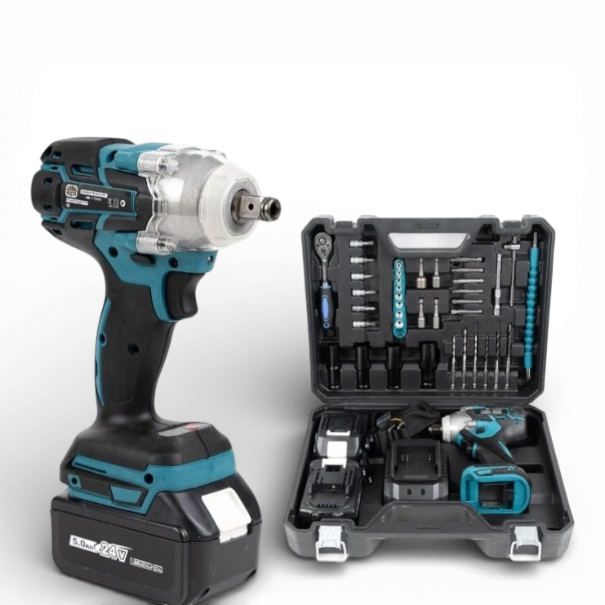 Trusa masina de impact si insurubat AEIDEN ®, 2 acumulatori 48V, 40 accesorii