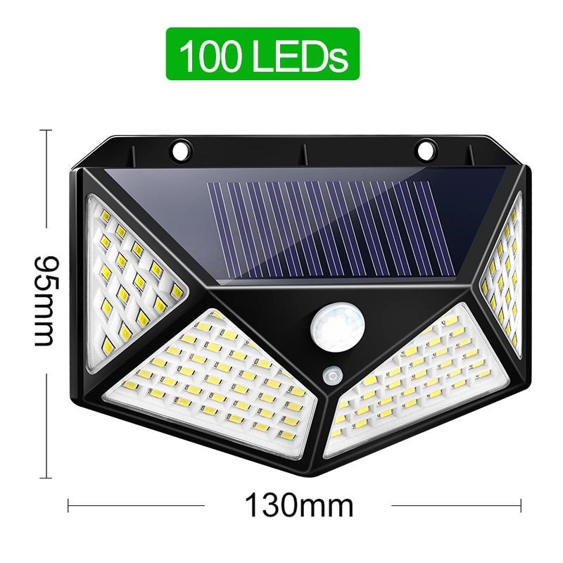 Set x4 Lampi solare LED cu 4 cadrane 100 leduri senzor de miscare si lumina unghi larg 270 gr - SHAM - Eleganta autentica, Inspiratie modena.