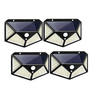 Set x4 Lampi solare LED cu 4 cadrane 100 leduri senzor de miscare si lumina unghi larg 270 gr - SHAM - Eleganta autentica, Inspiratie modena.