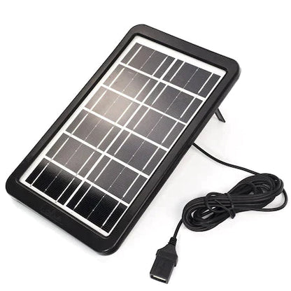 4 set cu Panou Solar Portabil, Putere 8W, Tensiune 6V, IP67, Cablu cu Mufe 5 in 1, Negru