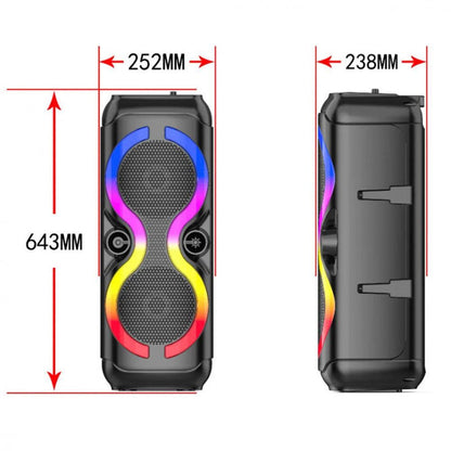 Boxa Portabila Profesionala ZQS 8230, Bluetooth, 64cm, 300W, Radio FM, USB/TF/TWS, Lumina RGB + Cadou Telecomanda, Microfon, Stick, Casca Bluetooth