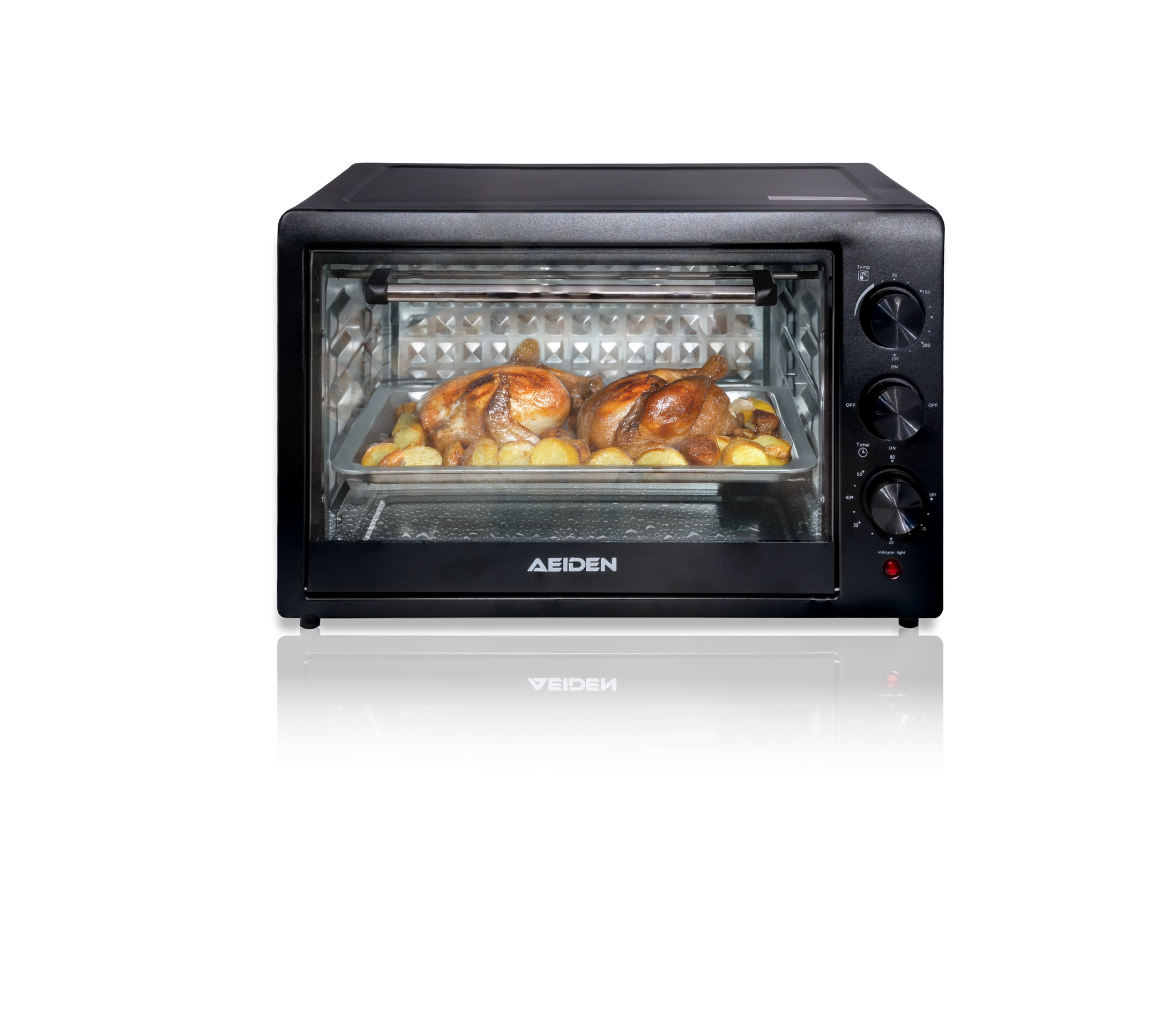 Cuptor Electric de Bucătărie AEIDEN 2600W, 48L, Tavă de copt, Grătar și Funcție Rotisor