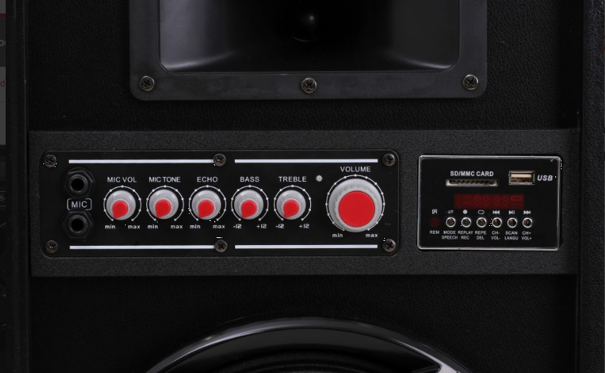 Set Boxe Active Profesionale 2308sm 600W, 95cm Inaltime, 4 Difuzoare 25CM, Bass Foarte Puternic, Karaoke, Conexiune Bluetooth, USB, RadioFM, Ecran LCD, Cadou Microfon Profesional si Telecomanda