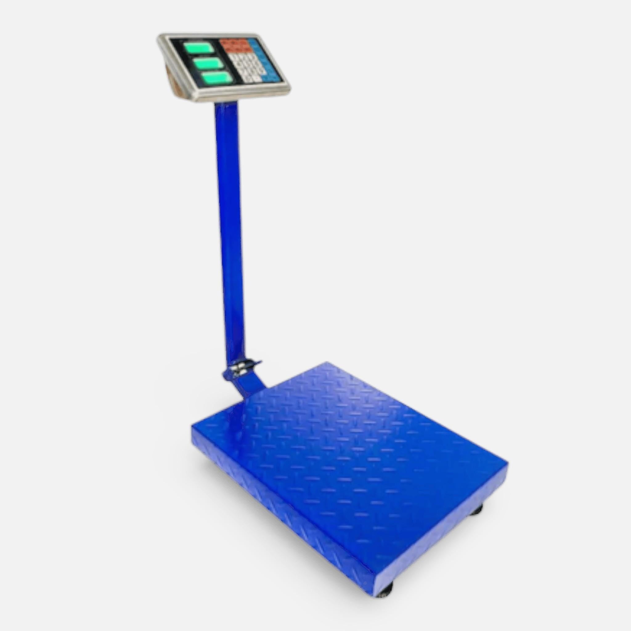 Cantar Electronic 350kg cu acumulator si platforma metalica din tabla striata, brat rabatabil