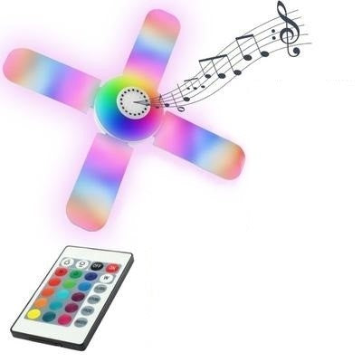 Lichidare de stoc! Bec cu patru brate, lumina multicolora, functie muzicala prin bluetooth si cu telecomanda inclusa - SHAM - Eleganta autentica, Inspiratie modena.