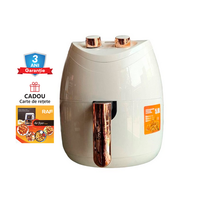 Air Fryer RAF R5232, Friteuza cu aer cald, Capacitate 5.8L, 1500W, Alb