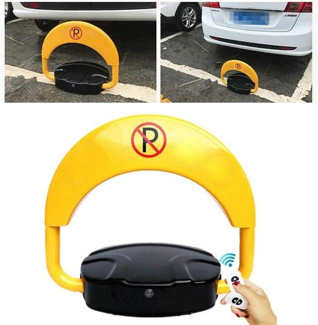 Blocator loc parcare automat, cu 2 telecomenzi si alarma, suporta 2 tone, Galben/Negru, rezistent intemperii - SHAM - Eleganta autentica, Inspiratie modena.