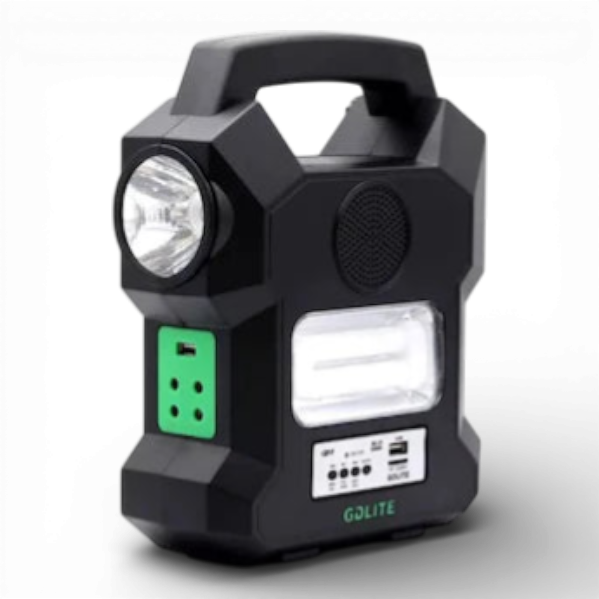 Kit Solar Portabil GDLITE GD-1000A, Panou Solar, USB, Bluetooth, Radio FM, MP3, Lanterna LED, 4 Becuri Incluse, Alimentare 220V