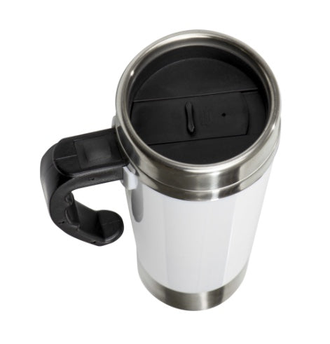 Cana termica cu capac, Selft Stirring Mug, Inox, Sistem auto-amestecare, 400 ml