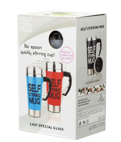 Cana termica cu capac, Selft Stirring Mug, Inox, Sistem auto-amestecare, 400 ml