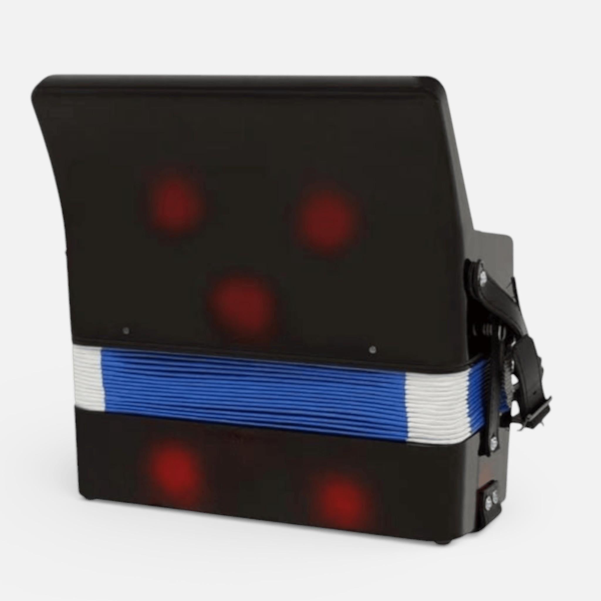 Acordeon AEIDEN® Semi-Profesional pentru copii, 17 clape si 8 butoane de bass, 30 cm, Albastru