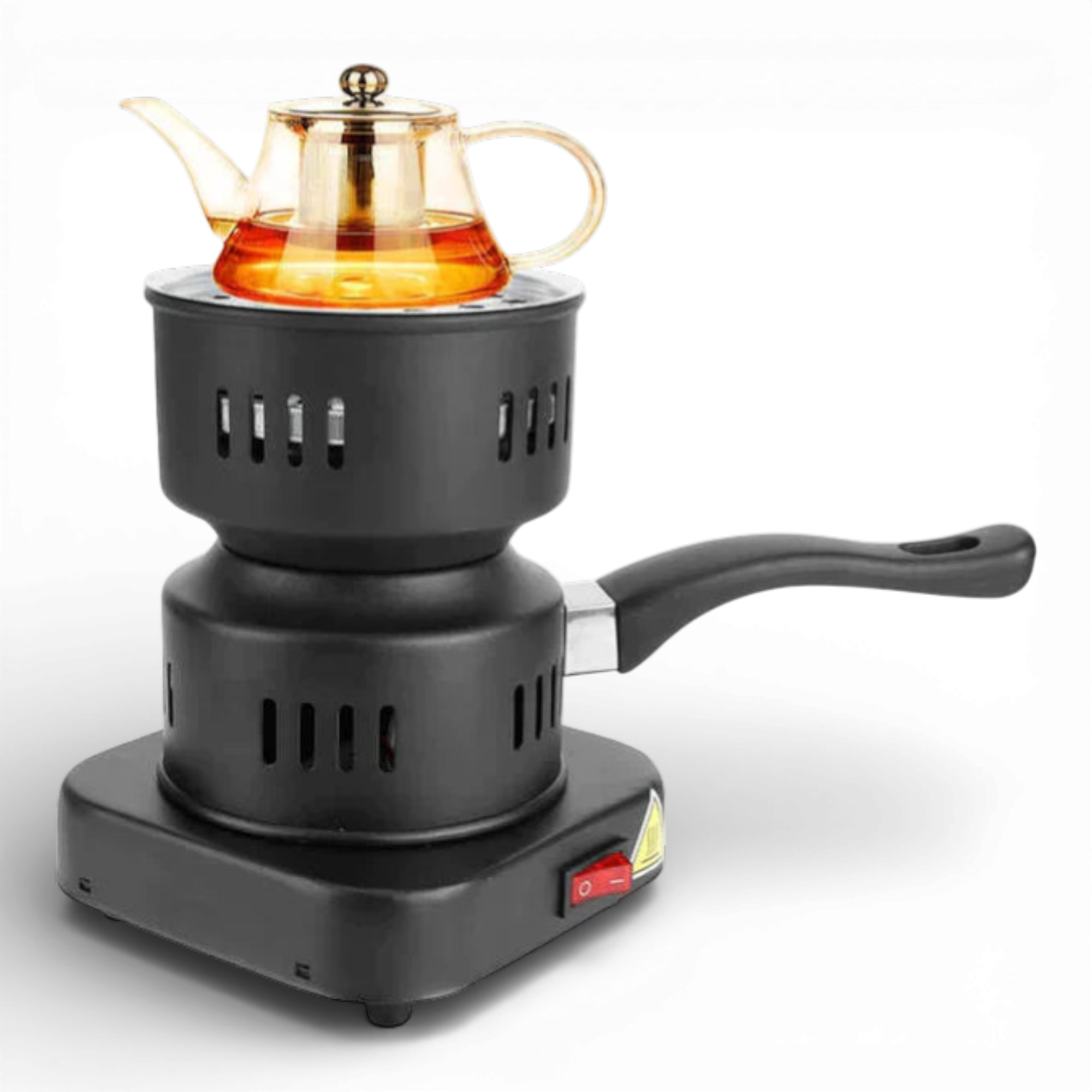 Aprinzator carbuni narghilea, electric, 1000W, tip ibric, cu protectie termostatica, control temperatura si picioare antialunecare, capacitate 8 carbuni, potrivit pentru toate tipurile de carbuni