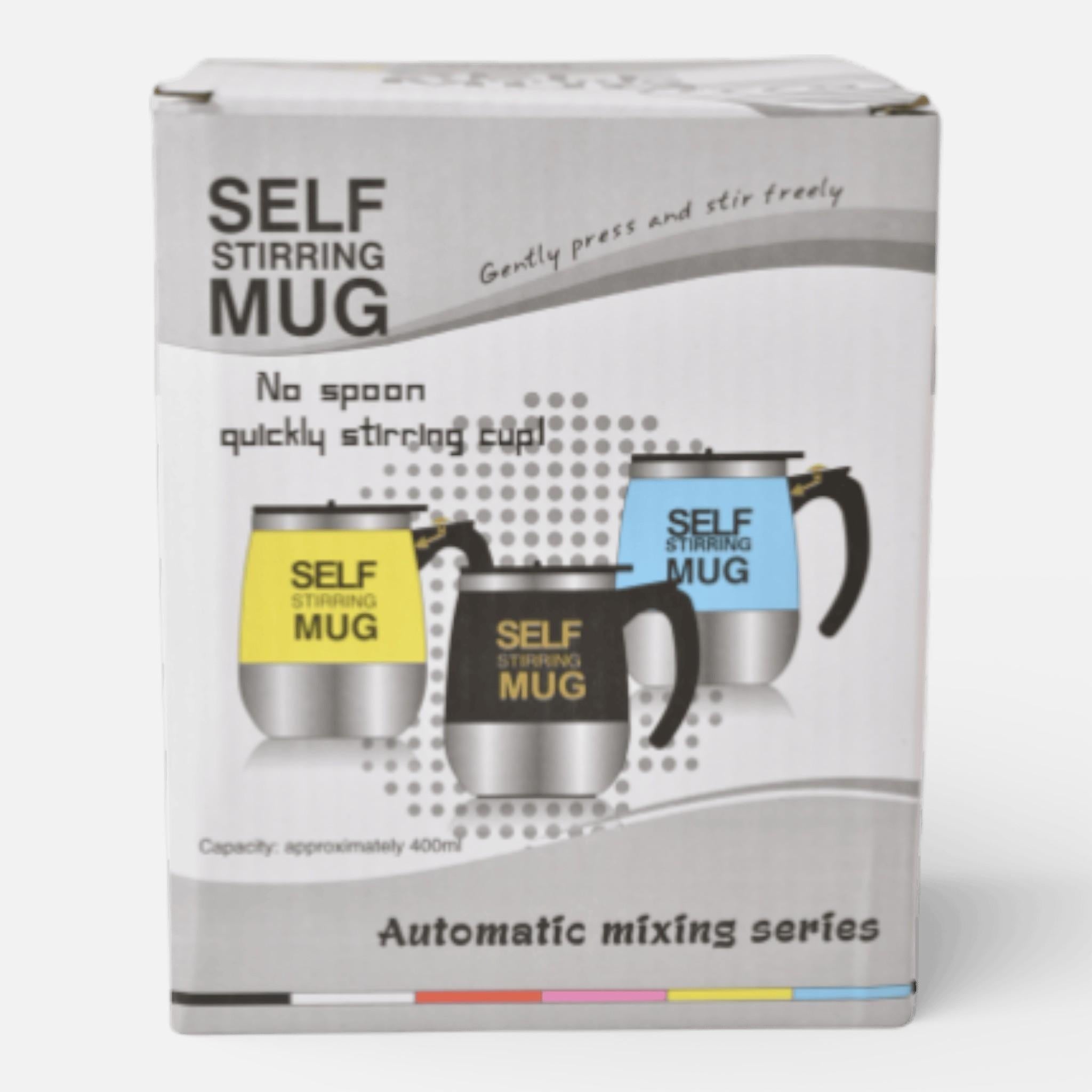 Cana Termică Self Stirring Mug, 400 ml, cu Amestecare Automată, Inox, Cu Capac și Mâner Ergonomic