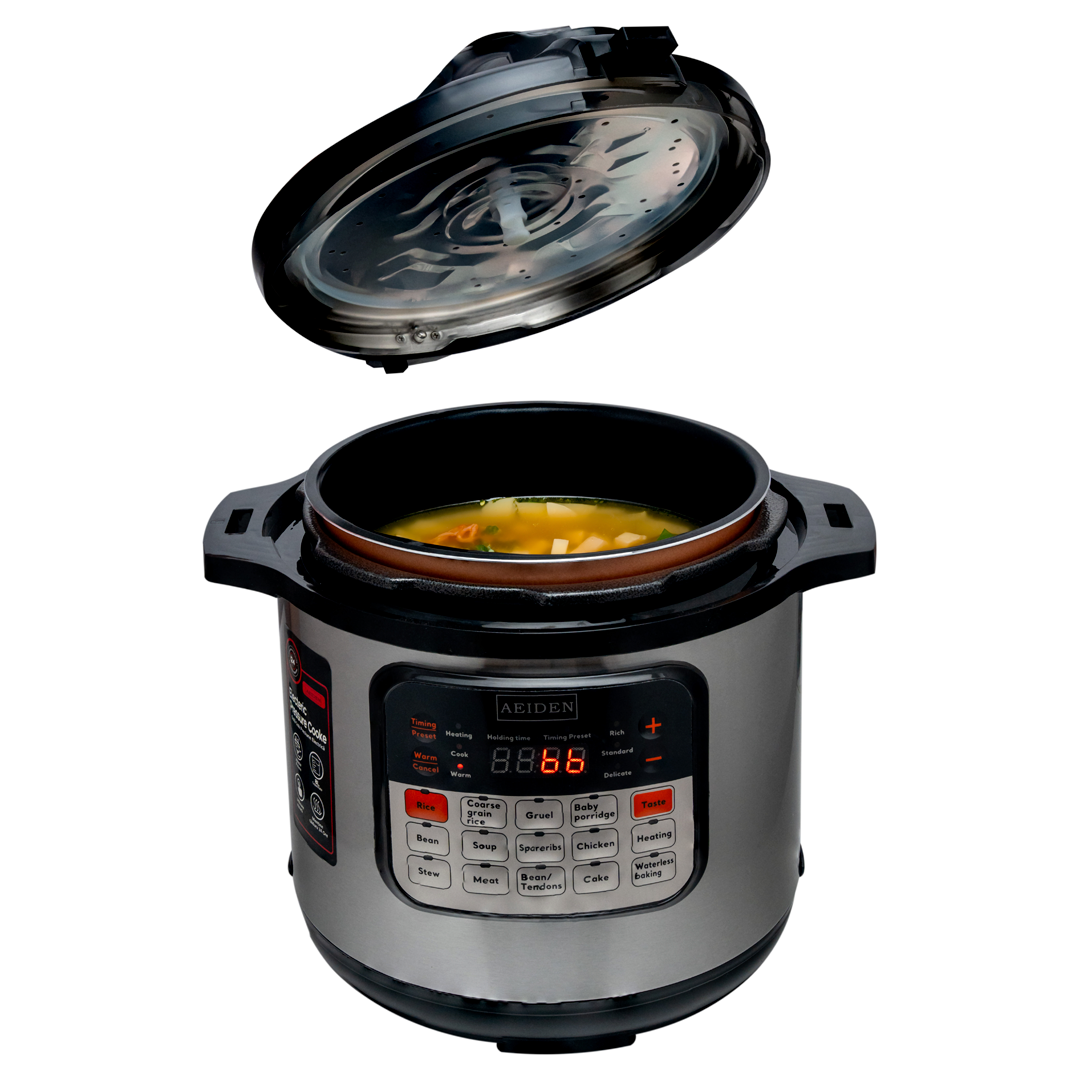 Oală Electrică Sub Presiune AEIDEN® AE-2207 – 8L, 2500W, Multifuncțională & Multiprogramabilă, Oțel Inoxidabil